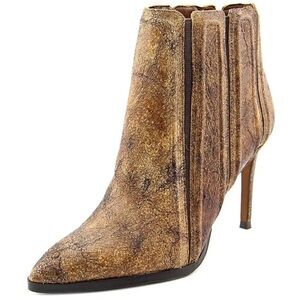 Donald J. Pliner Brown Heeled Boots with Distressed Finish